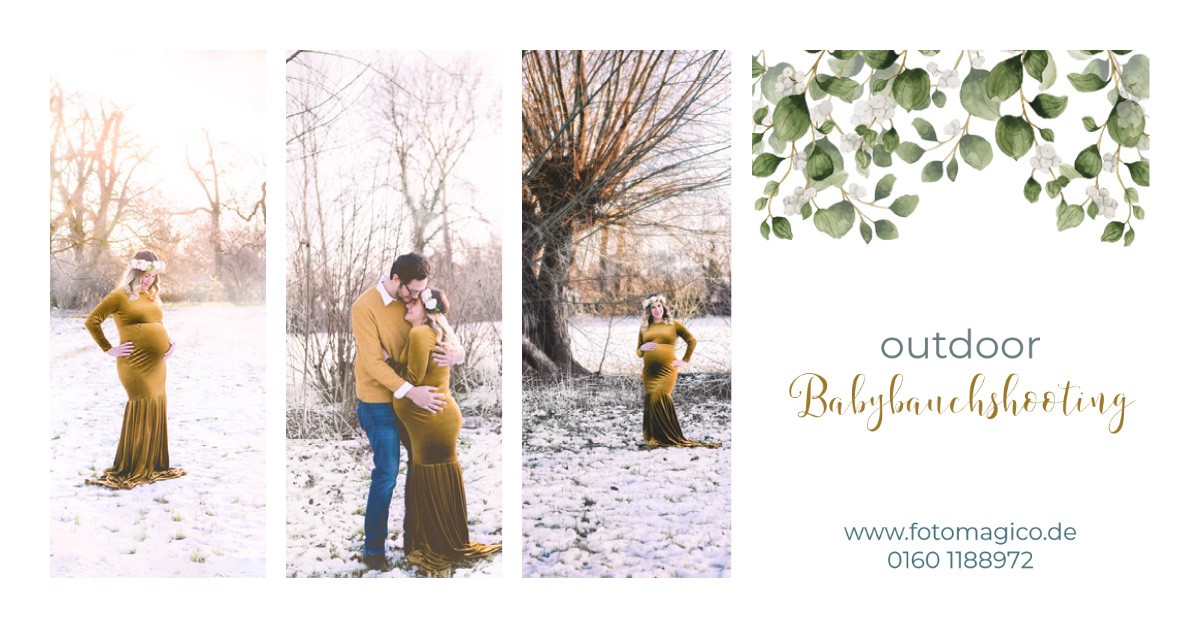 Babybauchshooting im Schnee