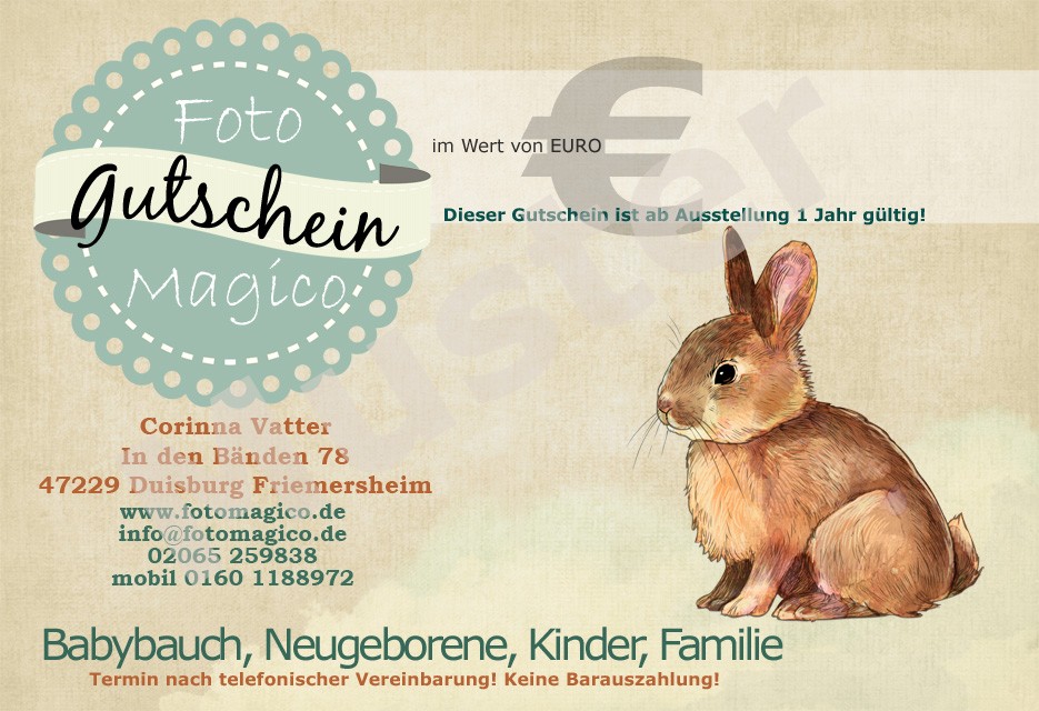 Gutscheine Fur Ein Fotoshooting Geschenkgutscheine